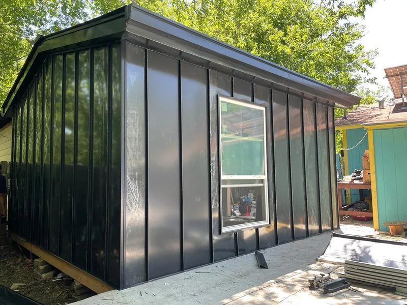 Black standing seam metal wall panels for Metal Roof Installation in Pooler