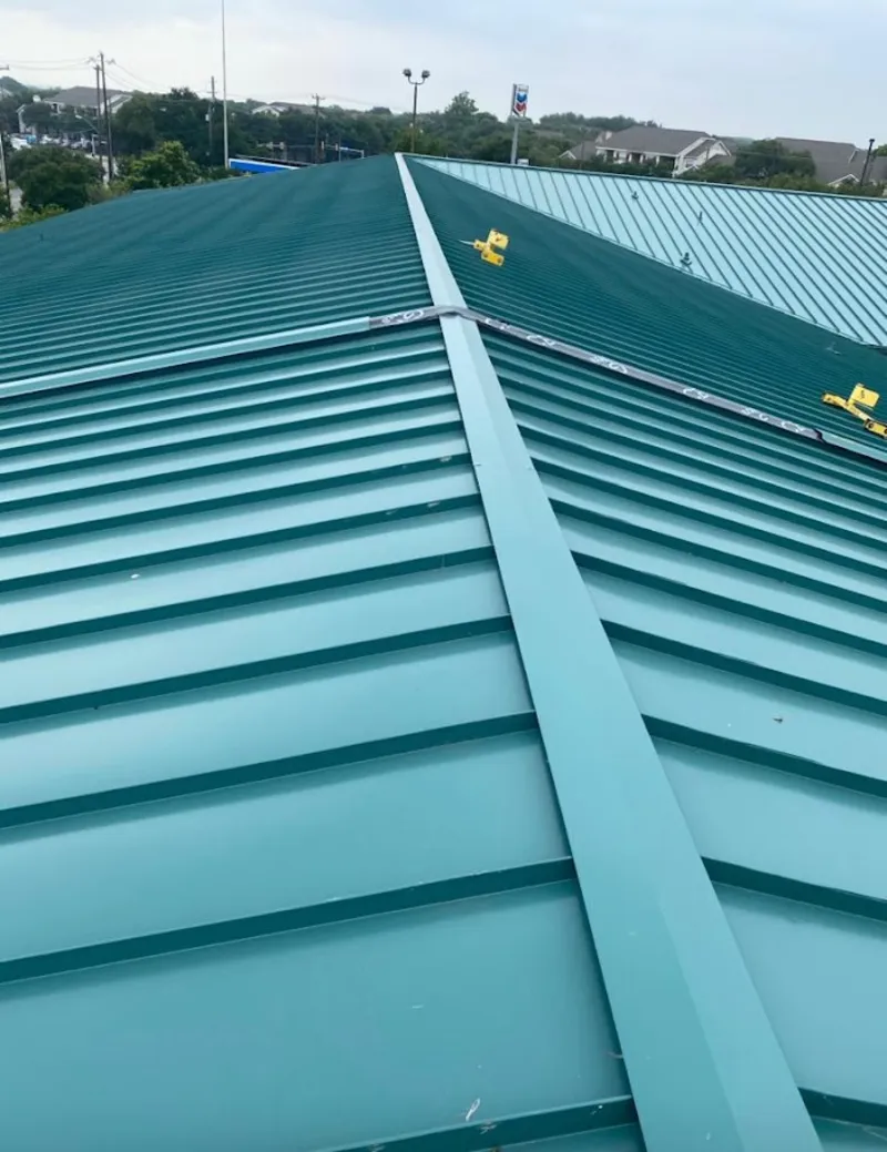 Green commercial metal roof ridge and valley for Metal Roof Repair in Pooler